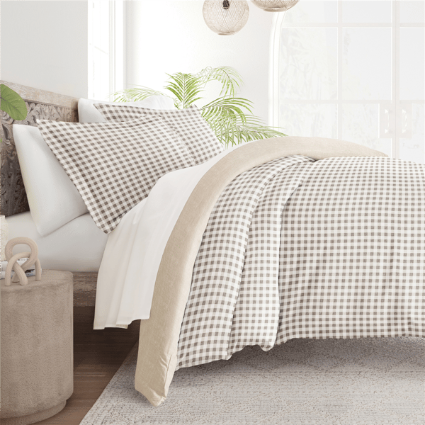 Soft Essentials Ultra Soft Gingham Reversible Duvet Cover Set - image 
