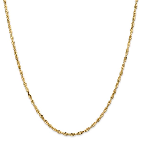 Unisex Gold Classics(tm) 2.5mm. 14k Diamond Cut Light Rope Necklace