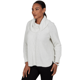 Petite Hearts of Palm Silver Linings Turtleneck Sweater