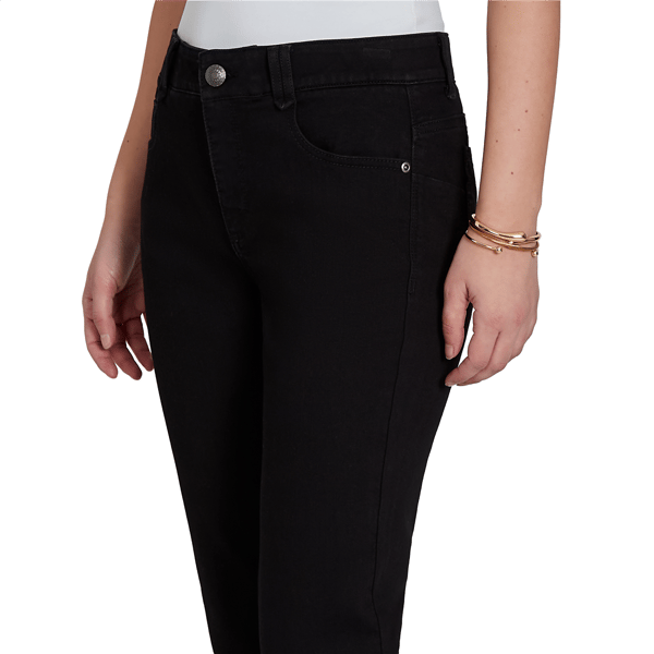 Womens Ruby Rd. Key Items Jet Black Cropped Girlfriend Jeans