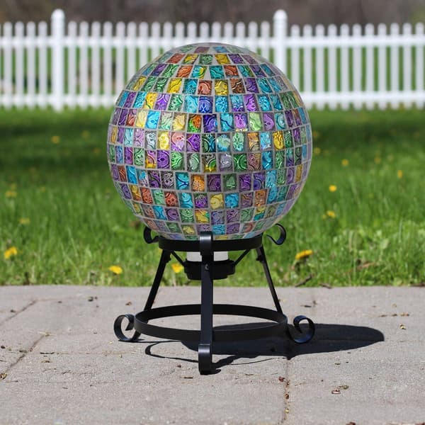 Northlight Seasonal Mosaic Window Pane Garden Gazing Ball