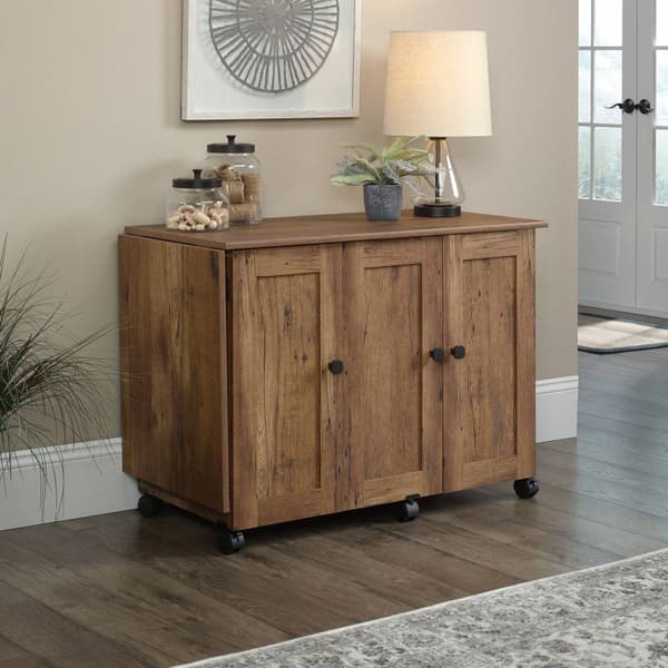 Sauder Select Collection Vintage Oak Sewing And Craft Cart