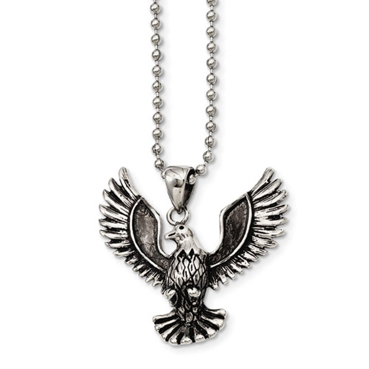 Mens Gentlemen's Classics(tm) Antiqued Screaming Eagle Pendant Neckl