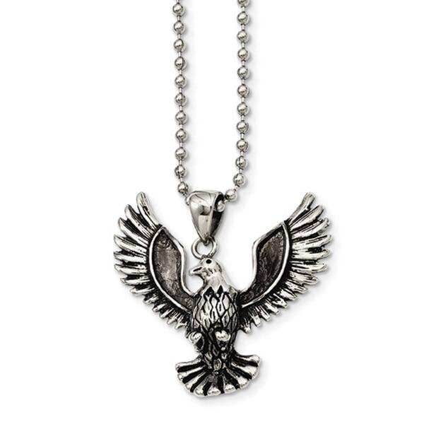Mens Gentlemen's Classics&#40;tm&#41; Antiqued Screaming Eagle Pendant Neckl - image 