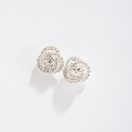 Rosa Rhinestones Knot Button Post Earrings