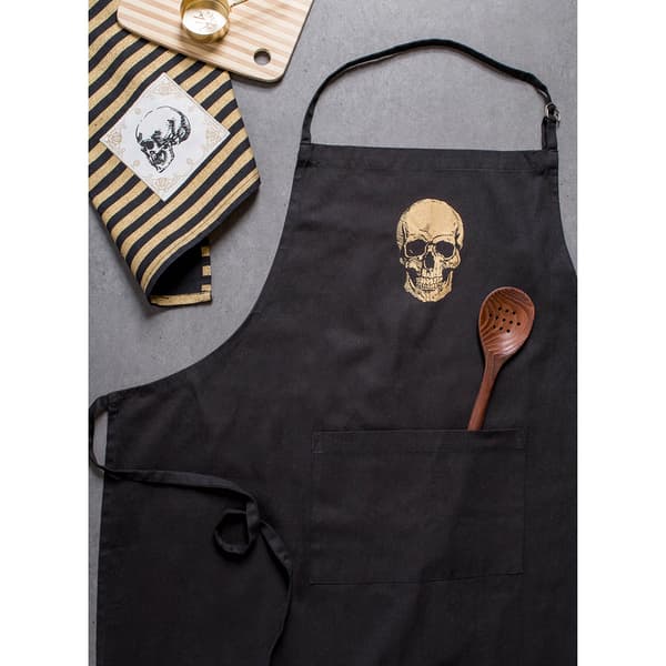 DII® Gold Skull Chef Apron