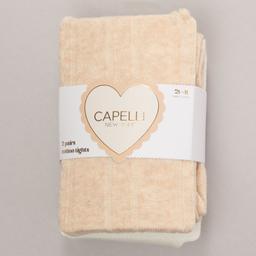 Baby Girl (12-24M) Capelli(R) New York 2pk Pointelle & Solid Tights