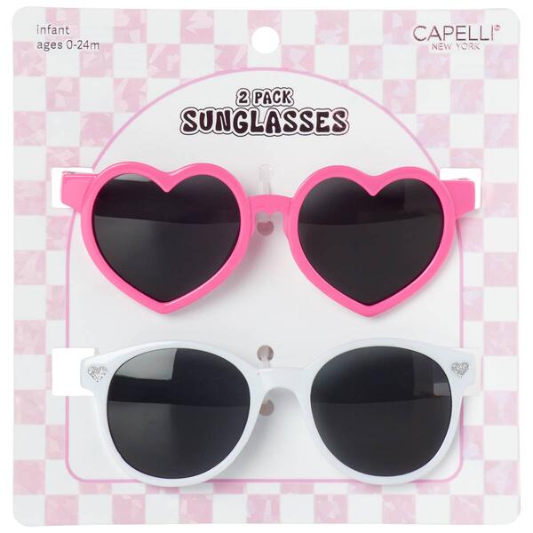 Baby Capelli&#40;R&#41; New York 2pk. Solid Heart & Classic Sunglasses - image 