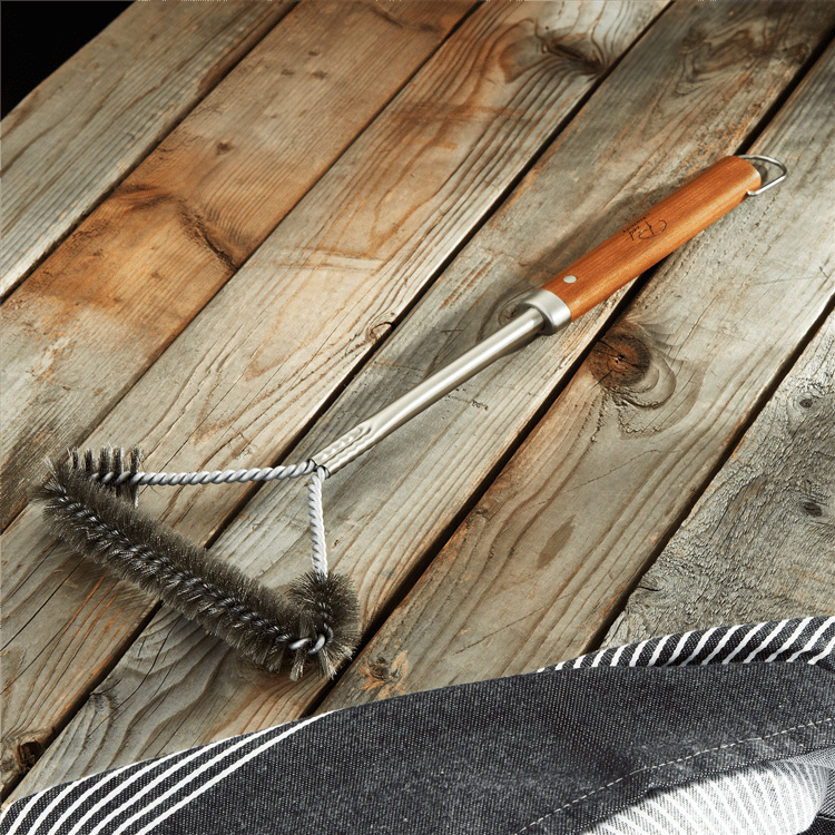 BergHOFF Stainless Steel 16.25in. BBQ Brush with Wooden Handle