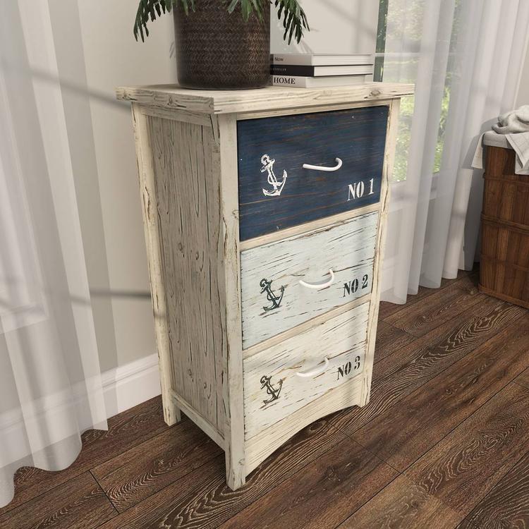 9th & Pike® Coastal Blue Wooden Chest