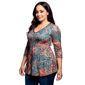 Plus Size 24/7 Comfort Apparel Animal Print V-Neck Tunic Top - image 2