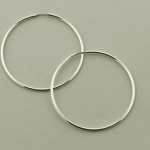 Freedom Nickel Free Thin Silver-Tone Hoop Earrings - image 