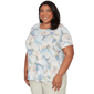 Plus Size Alfred Dunner Vintage Charm Round Neck Seashells Blouse - image 2