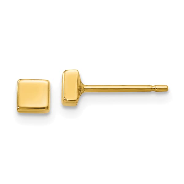 Gold Classics&#40;tm&#41; 14kt. 3.5mm Polished Square Post Earrings - image 
