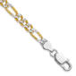 Gold Plated over Sterling Silver Two-Tone Figaro Chain Bracelet - image 2