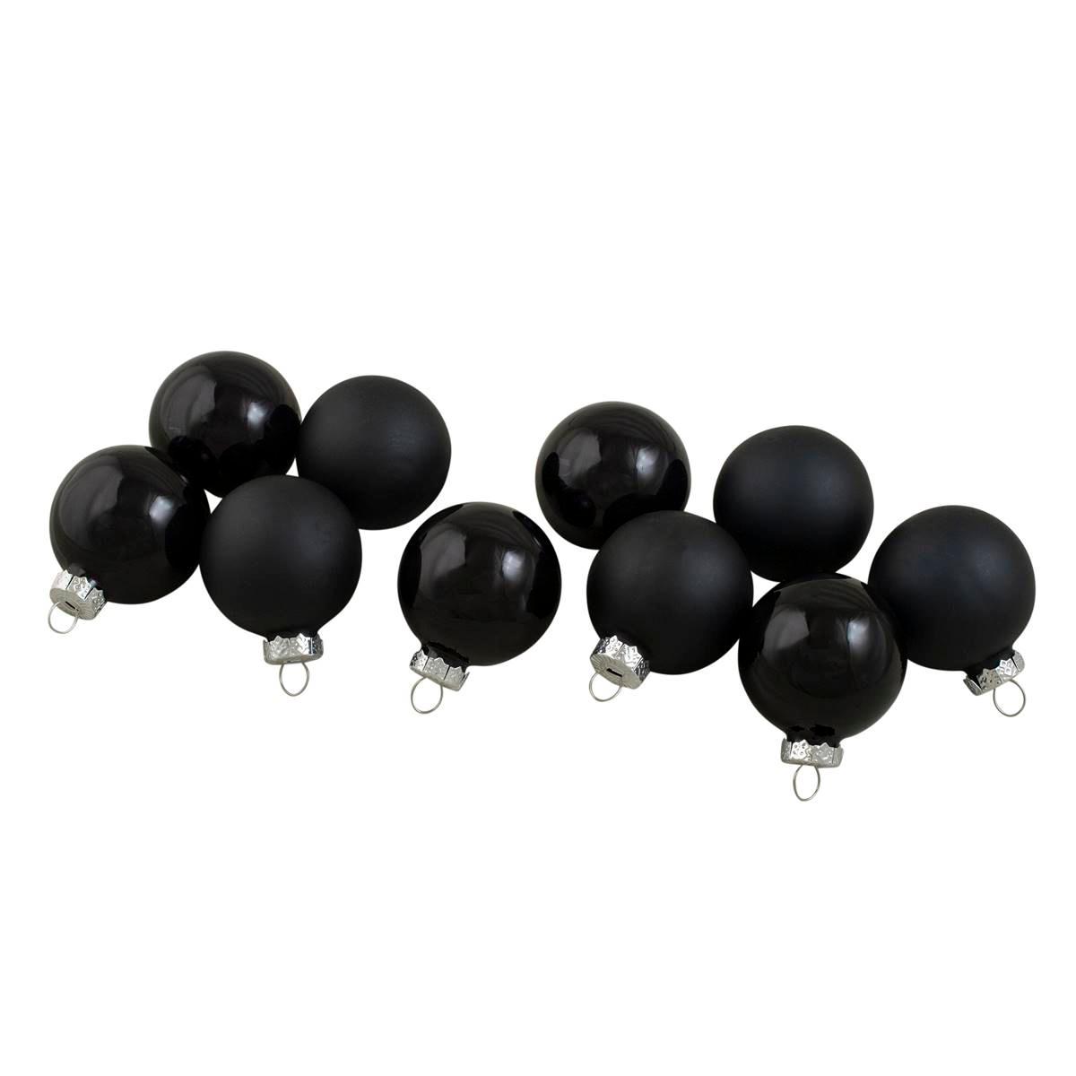 Northlight Seasonal 10ct. Black Glass Ball Christmas...