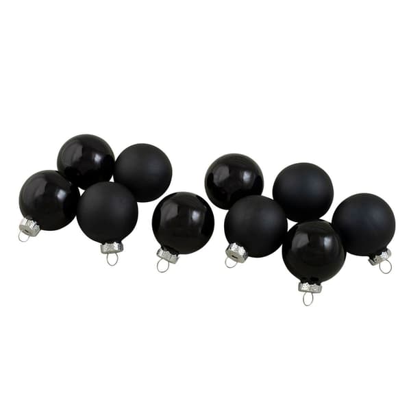 Northlight Seasonal 10ct. Black Glass Ball Christmas Ornaments