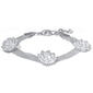Silver Plated Flower Beaded Link Bracelet - image 1