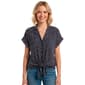 Womens Adrianna Papell Extend Sleeve Tie Front Dot Blouse - image 1
