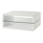 Coaster Elana Glossy White Rectangle 2-shelf Coffee Table - image 1