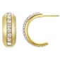 Polished 14kt. over Sterling Silver & Crystal Hoop Earrings - image 1
