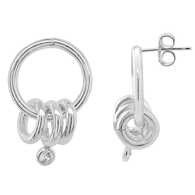 Marsala Fine Silver Plated Rings Hoop Earrings