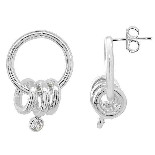 Marsala Fine Silver Plated Rings Hoop Earrings - image 