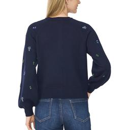 Womens Cece Long Sleeve Bead Detail Button Front Cardigan