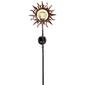 31in. Iron Sun Face Stake w/ Crackled Glass Ball & Solar Light - image 1