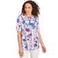 Petite Ruby Rd. Americana Chic Riviera Floral Stripe Print Knit - image 1