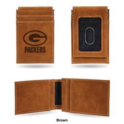 Mens NFL Green Bay Packers Faux Leather Front Pocket Wallet