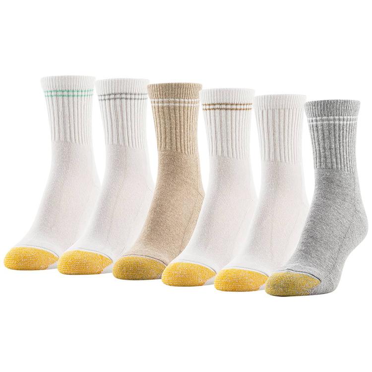 Womens Gold Toe 6Pk Half Cush Shrt Crew 21.00