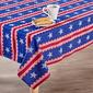 Lintex Blue Star Red Stripe Jacquard Tablecloth - image 1