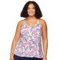 Plus Size Leilani Palm Beach Paisley Racerback Tankini Swim Top - image 1