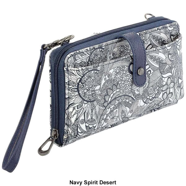 Womens Sakroots Large Smartphone Wristlet - Navy Spirit Desert