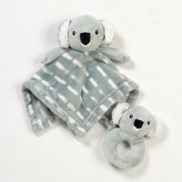 Lila & Jack Koala Lovey & Rattle Set