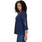 Petite Alfred Dunner Tuscany Diamond Embroidery Blouse - image 4