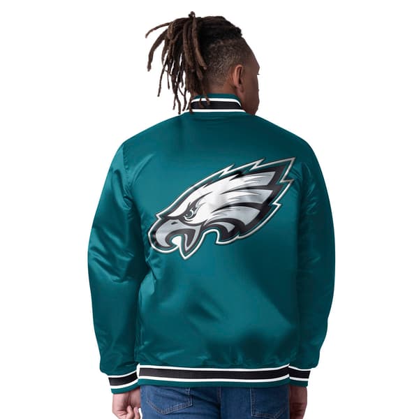 Mens Starter&#174; Eagles Reversible Jacket - Green/Silver