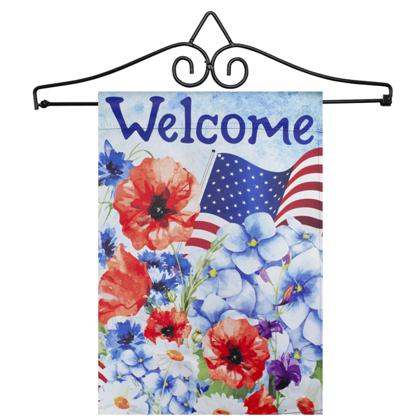 Northlight 14.5 Inch Black Metal Garden Flag Hanger