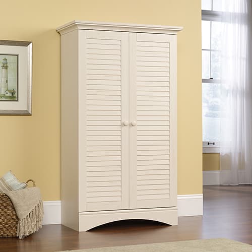 Sauder Harbor View Storage Cabinet - Antiqued White