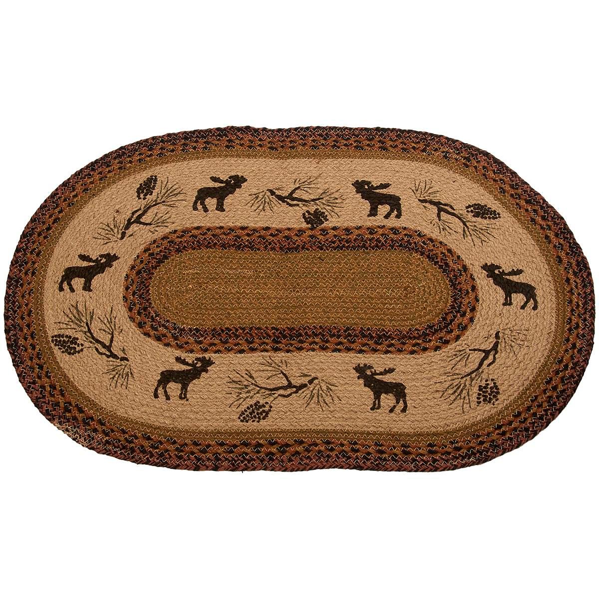 Moose Lodge Jute Braid Print Rug