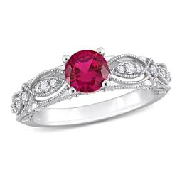 Gemstone Classics(tm) 10kt. Gold Lab Created Ruby & Sapphire Ring