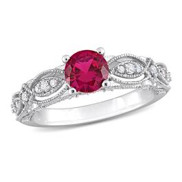 Gemstone Classics&#40;tm&#41; 10kt. Gold Lab Created Ruby & Sapphire Ring