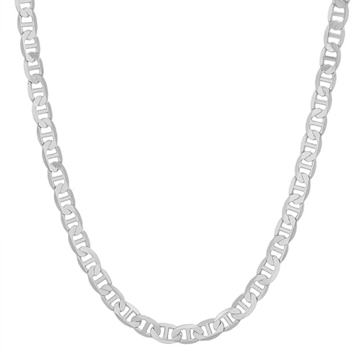 Mens Creed Brass Rhodium 6mm Mariner Chain Necklace