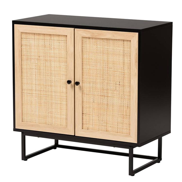 Baxton Studio Declan Espresso Wood 2-Door Storage Cabinet