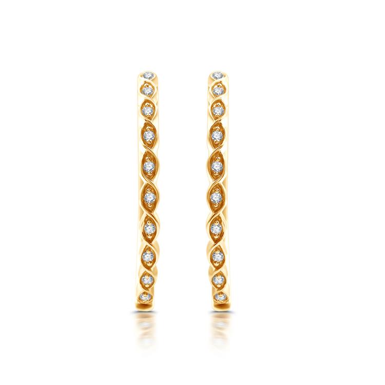 Nova Star® 1/10ctw. Lab Grown Diamond Marquise Hoop Earrings
