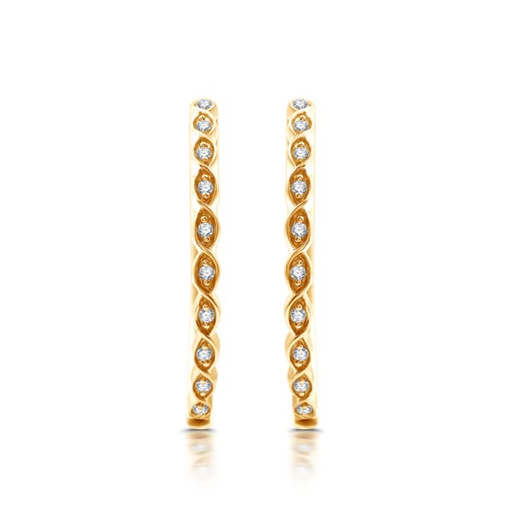 Nova Star® 1/10ctw. Lab Grown Diamond Marquise Hoop Earrings