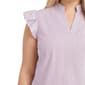Plus Size NY Collection Ruffle Sleeve Stripe Poplin Blouse - image 4
