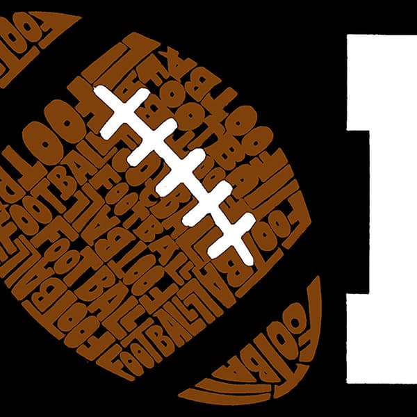 Womens LA Pop Art Football Mom Word Art Hoodie