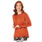 Womens Retrology Crew Neck Button Sleeve Side Slit Sweater - image 3